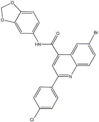 N-(1,3-benzodioxol-5-yl)-6-bromo-2-(4-chlorophenyl)-4-quinolinecarboxamide Structure