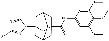 3-(3-bromo-1H-1,2,4-triazol-1-yl)-N-(3,4,5-trimethoxyphenyl)-1-adamantanecarboxamide Structure