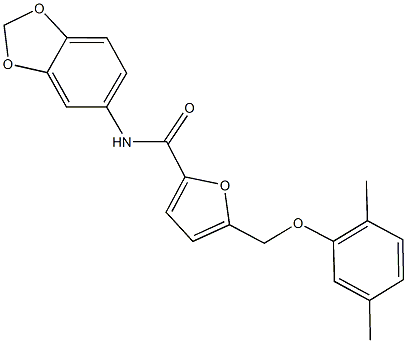 N-(1,3-benzodioxol-5-yl)-5-[(2,5-dimethylphenoxy)methyl]-2-furamide Struktur
