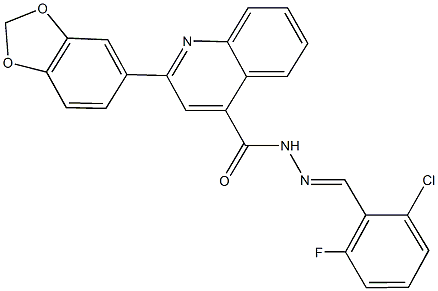 2-(1,3-benzodioxol-5-yl)-N'-(2-chloro-6-fluorobenzylidene)-4-quinolinecarbohydrazide Structure