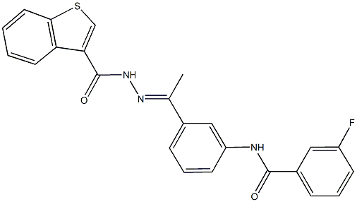 N-{3-[N-(1-benzothien-3-ylcarbonyl)ethanehydrazonoyl]phenyl}-3-fluorobenzamide,445021-25-0,结构式