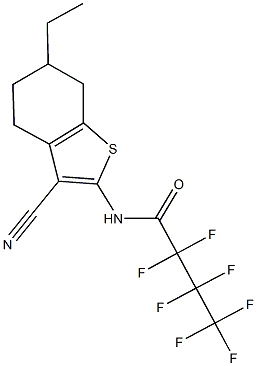 N-(3-cyano-6-ethyl-4,5,6,7-tetrahydro-1-benzothien-2-yl)-2,2,3,3,4,4,4-heptafluorobutanamide Structure