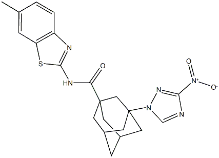 3-{3-nitro-1H-1,2,4-triazol-1-yl}-N-(6-methyl-1,3-benzothiazol-2-yl)-1-adamantanecarboxamide,445021-36-3,结构式