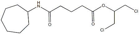 2-chloro-1-(chloromethyl)ethyl 5-(cycloheptylamino)-5-oxopentanoate 化学構造式