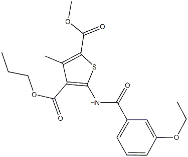 2-methyl 4-propyl 5-[(3-ethoxybenzoyl)amino]-3-methyl-2,4-thiophenedicarboxylate Structure