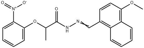 2-{2-nitrophenoxy}-N'-[(4-methoxy-1-naphthyl)methylene]propanohydrazide Structure