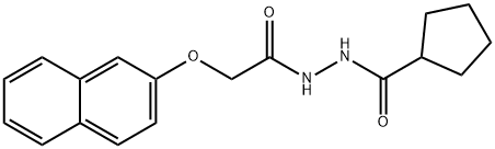 N'-(cyclopentylcarbonyl)-2-(2-naphthyloxy)acetohydrazide 化学構造式