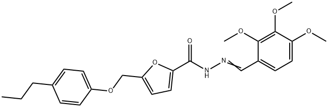 5-[(4-propylphenoxy)methyl]-N'-(2,3,4-trimethoxybenzylidene)-2-furohydrazide Struktur