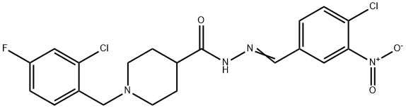 445022-39-9 1-(2-chloro-4-fluorobenzyl)-N'-{4-chloro-3-nitrobenzylidene}-4-piperidinecarbohydrazide