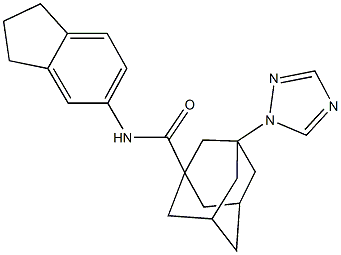 N-(2,3-dihydro-1H-inden-5-yl)-3-(1H-1,2,4-triazol-1-yl)-1-adamantanecarboxamide Structure