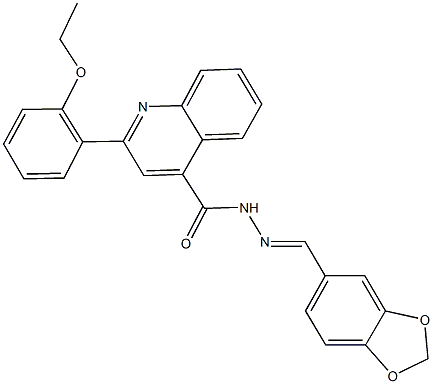 N'-(1,3-benzodioxol-5-ylmethylene)-2-(2-ethoxyphenyl)-4-quinolinecarbohydrazide Struktur
