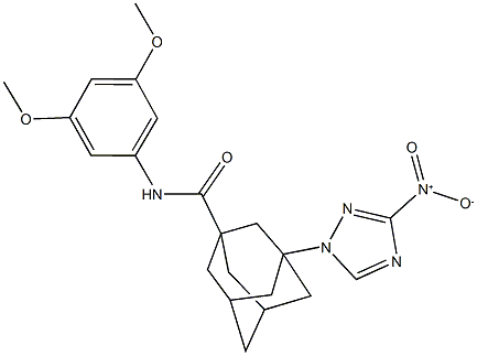 N-(3,5-dimethoxyphenyl)-3-{3-nitro-1H-1,2,4-triazol-1-yl}-1-adamantanecarboxamide Struktur