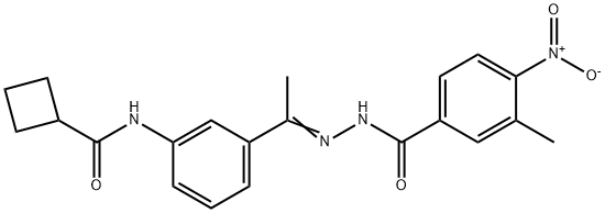 445023-04-1 N-[3-(N-{4-nitro-3-methylbenzoyl}ethanehydrazonoyl)phenyl]cyclobutanecarboxamide