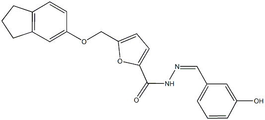 5-[(2,3-dihydro-1H-inden-5-yloxy)methyl]-N'-(3-hydroxybenzylidene)-2-furohydrazide Structure