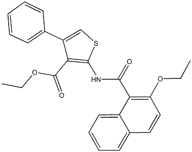 ethyl 2-[(2-ethoxy-1-naphthoyl)amino]-4-phenyl-3-thiophenecarboxylate Structure