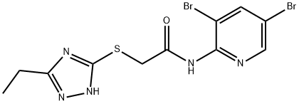 N-(3,5-dibromo-2-pyridinyl)-2-[(5-ethyl-4H-1,2,4-triazol-3-yl)sulfanyl]acetamide Structure