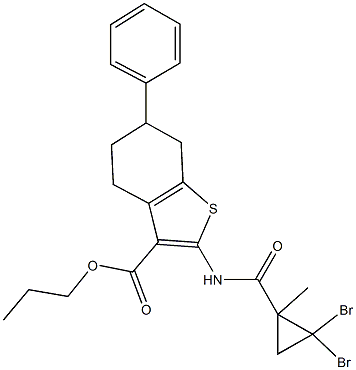 445023-69-8 propyl 2-{[(2,2-dibromo-1-methylcyclopropyl)carbonyl]amino}-6-phenyl-4,5,6,7-tetrahydro-1-benzothiophene-3-carboxylate