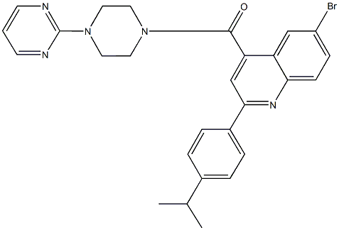 6-bromo-2-(4-isopropylphenyl)-4-{[4-(2-pyrimidinyl)-1-piperazinyl]carbonyl}quinoline Structure