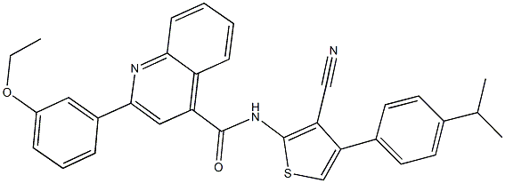 N-[3-cyano-4-(4-isopropylphenyl)-2-thienyl]-2-(3-ethoxyphenyl)-4-quinolinecarboxamide Structure