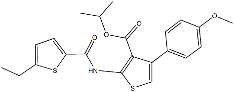 isopropyl 2-{[(5-ethyl-2-thienyl)carbonyl]amino}-4-(4-methoxyphenyl)-3-thiophenecarboxylate Structure