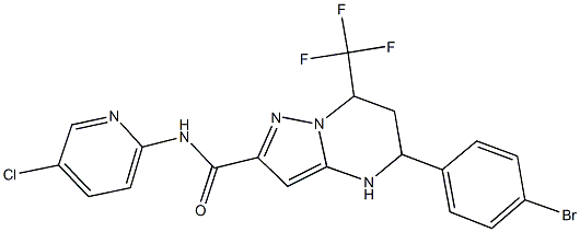 5-(4-bromophenyl)-N-(5-chloro-2-pyridinyl)-7-(trifluoromethyl)-4,5,6,7-tetrahydropyrazolo[1,5-a]pyrimidine-2-carboxamide,445025-75-2,结构式