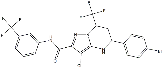 5-(4-bromophenyl)-3-chloro-7-(trifluoromethyl)-N-[3-(trifluoromethyl)phenyl]-4,5,6,7-tetrahydropyrazolo[1,5-a]pyrimidine-2-carboxamide|