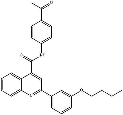 N-(4-acetylphenyl)-2-(3-butoxyphenyl)-4-quinolinecarboxamide,445027-92-9,结构式
