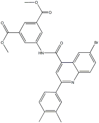 dimethyl 5-({[6-bromo-2-(3,4-dimethylphenyl)-4-quinolinyl]carbonyl}amino)isophthalate Struktur