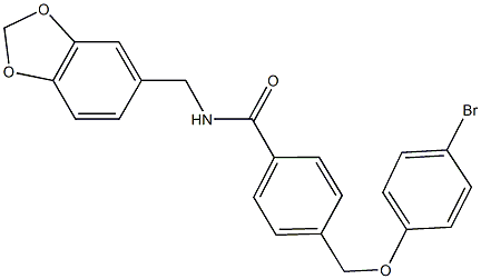 N-(1,3-benzodioxol-5-ylmethyl)-4-[(4-bromophenoxy)methyl]benzamide Structure