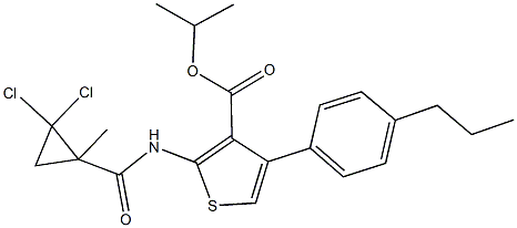 445028-52-4 isopropyl 2-{[(2,2-dichloro-1-methylcyclopropyl)carbonyl]amino}-4-(4-propylphenyl)-3-thiophenecarboxylate