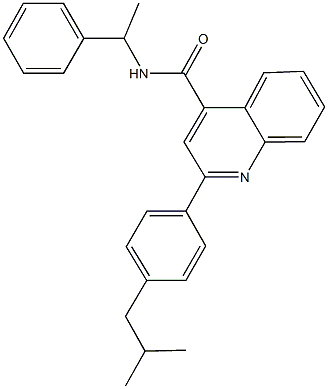 2-(4-isobutylphenyl)-N-(1-phenylethyl)-4-quinolinecarboxamide 结构式