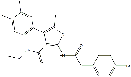 ethyl 2-{[(4-bromophenyl)acetyl]amino}-4-(3,4-dimethylphenyl)-5-methyl-3-thiophenecarboxylate|