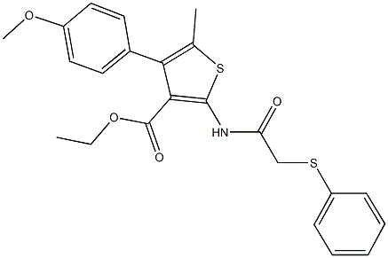 ethyl 4-(4-methoxyphenyl)-5-methyl-2-{[(phenylsulfanyl)acetyl]amino}-3-thiophenecarboxylate|