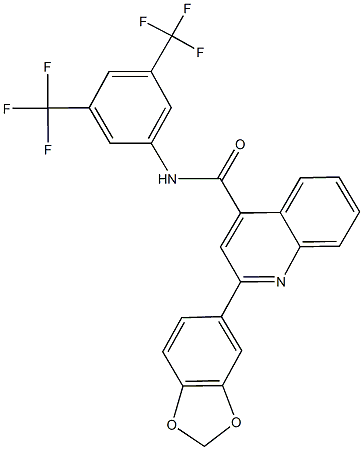 2-(1,3-benzodioxol-5-yl)-N-[3,5-bis(trifluoromethyl)phenyl]-4-quinolinecarboxamide,445030-74-0,结构式