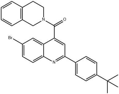 6-bromo-2-(4-tert-butylphenyl)-4-(3,4-dihydro-2(1H)-isoquinolinylcarbonyl)quinoline,445030-88-6,结构式