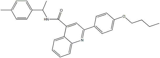 2-(4-butoxyphenyl)-N-[1-(4-methylphenyl)ethyl]-4-quinolinecarboxamide 化学構造式