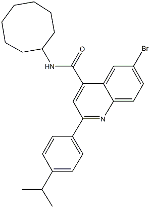 6-bromo-N-cyclooctyl-2-(4-isopropylphenyl)-4-quinolinecarboxamide,445030-97-7,结构式