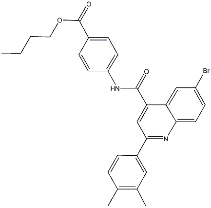 butyl 4-({[6-bromo-2-(3,4-dimethylphenyl)-4-quinolinyl]carbonyl}amino)benzoate Structure