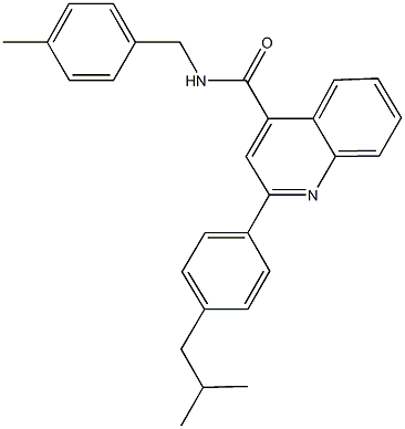 2-(4-isobutylphenyl)-N-(4-methylbenzyl)-4-quinolinecarboxamide Structure