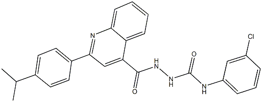 N-(3-chlorophenyl)-2-{[2-(4-isopropylphenyl)-4-quinolinyl]carbonyl}hydrazinecarboxamide Structure