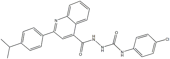 N-(4-chlorophenyl)-2-{[2-(4-isopropylphenyl)-4-quinolinyl]carbonyl}hydrazinecarboxamide Struktur