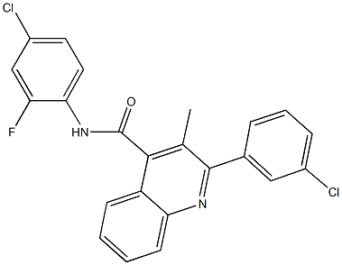 N-(4-chloro-2-fluorophenyl)-2-(3-chlorophenyl)-3-methyl-4-quinolinecarboxamide Structure