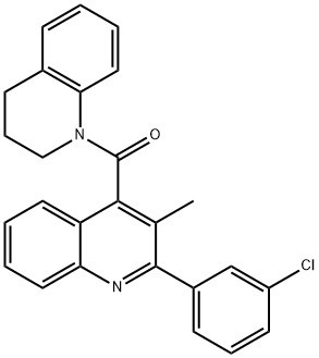 1-{[2-(3-chlorophenyl)-3-methyl-4-quinolinyl]carbonyl}-1,2,3,4-tetrahydroquinoline,445031-33-4,结构式
