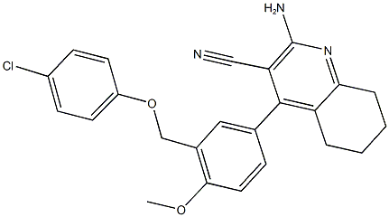 2-amino-4-{3-[(4-chlorophenoxy)methyl]-4-methoxyphenyl}-5,6,7,8-tetrahydro-3-quinolinecarbonitrile|