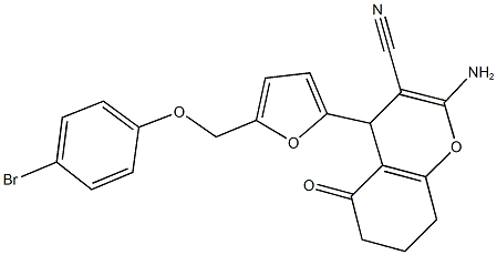 2-amino-4-{5-[(4-bromophenoxy)methyl]-2-furyl}-5-oxo-5,6,7,8-tetrahydro-4H-chromene-3-carbonitrile|