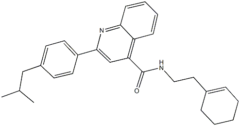 N-[2-(1-cyclohexen-1-yl)ethyl]-2-(4-isobutylphenyl)-4-quinolinecarboxamide 结构式