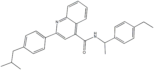 N-[1-(4-ethylphenyl)ethyl]-2-(4-isobutylphenyl)-4-quinolinecarboxamide Structure