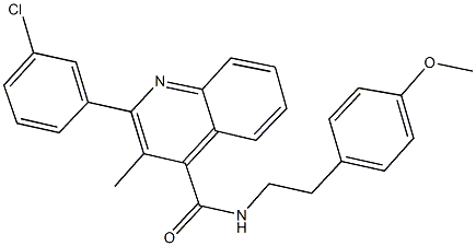 2-(3-chlorophenyl)-N-[2-(4-methoxyphenyl)ethyl]-3-methyl-4-quinolinecarboxamide Structure