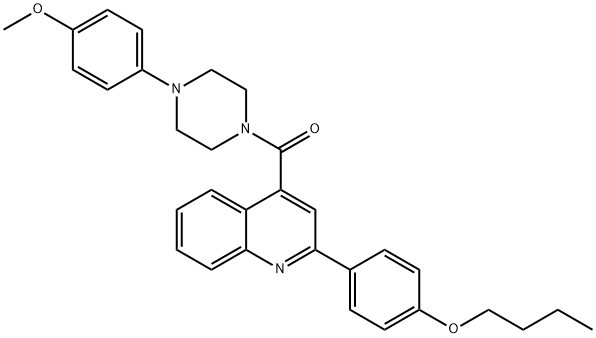 2-(4-butoxyphenyl)-4-{[4-(4-methoxyphenyl)-1-piperazinyl]carbonyl}quinoline 结构式