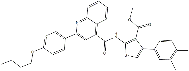 445032-35-9 methyl 2-({[2-(4-butoxyphenyl)-4-quinolinyl]carbonyl}amino)-4-(3,4-dimethylphenyl)-3-thiophenecarboxylate